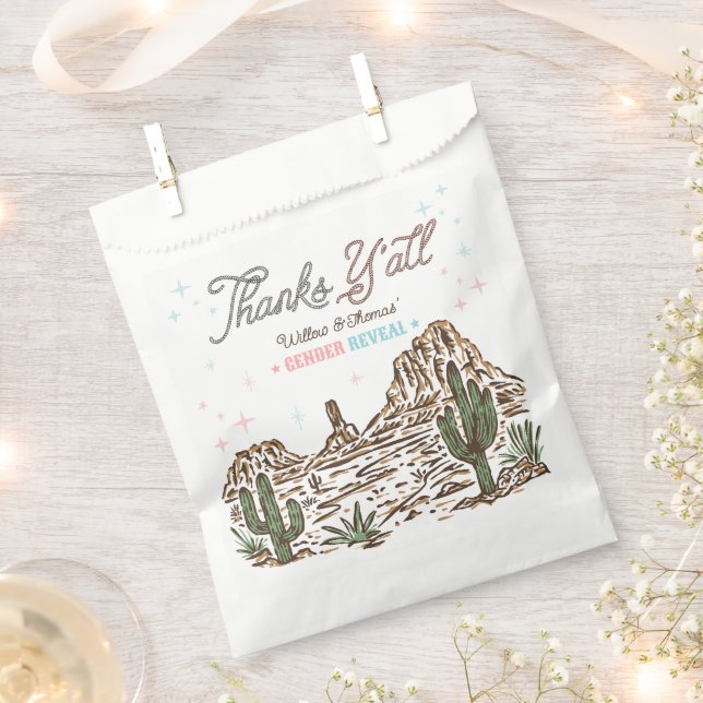 Western Gender Reveal Cowboy or Cowgirl Favour Bags (Clipped)