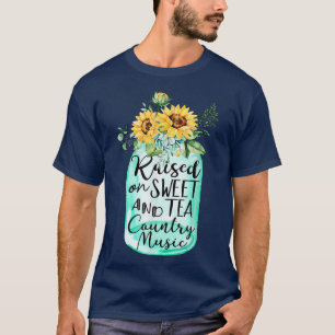 Western Girl Sunflower Raised on Sweet Tea and Cou T-Shirt