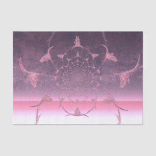 Western Girly Metallic Purple Pink Cow Skull Tissue Paper