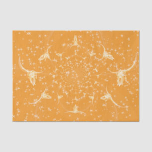 Western Gold Girly Glitter Cow Skull Abstract Tissue Paper