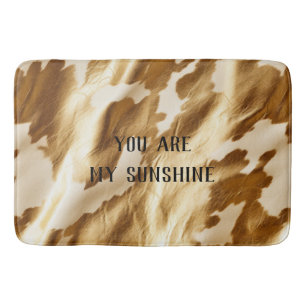 Western Gold White Cream Cowhide Bath Mat