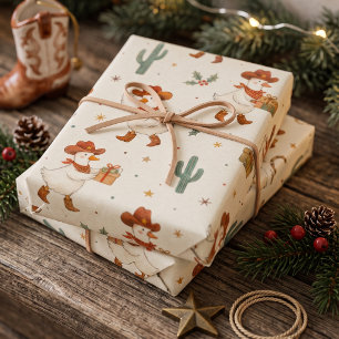 Western Goose Christmas Wrapping Paper