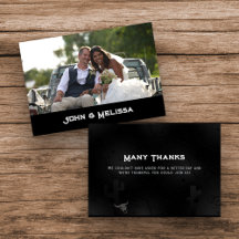 Western Goth Wedding Stationery Thank You Card