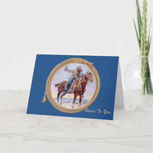 Western Greeting Card Cowboy On Horse