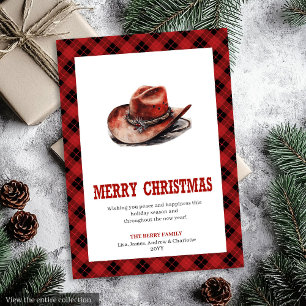 Western greeting card rustic buffalo tartan