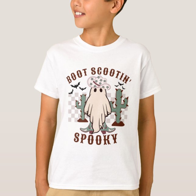 Western Halloween Boot Scootin Spooky T-Shirt (Front)