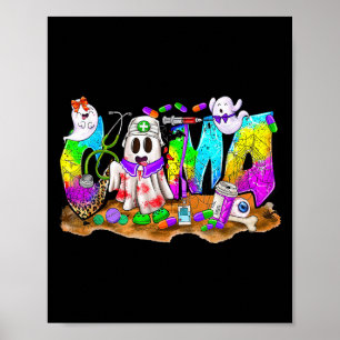 Western Halloween Cma Certified Medical Istant Nur Poster