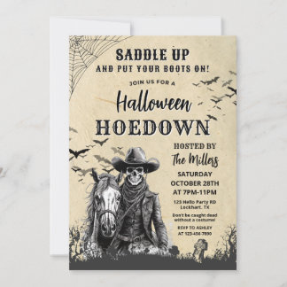 Western Halloween Hoedown Cowboy Party Invitation