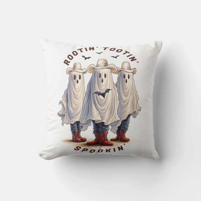 Western Halloween Spooky Cowboy Ghosts Custom Cushion (Front)