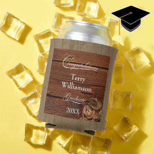 Western Hat and Lasso Graduation party Can Cooler