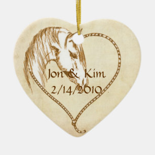 Western Heart Wedding Favour Ornament Gift