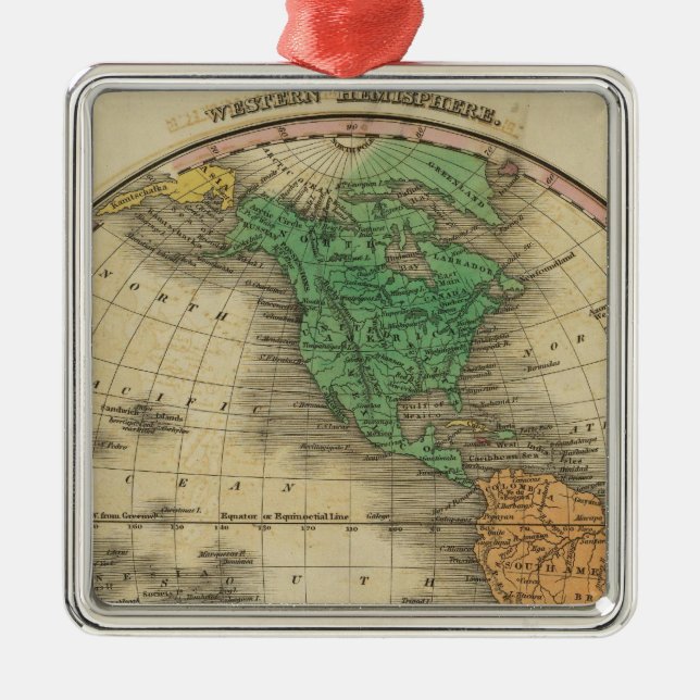 Western Hemisphere 16 Metal Tree Decoration (Front)