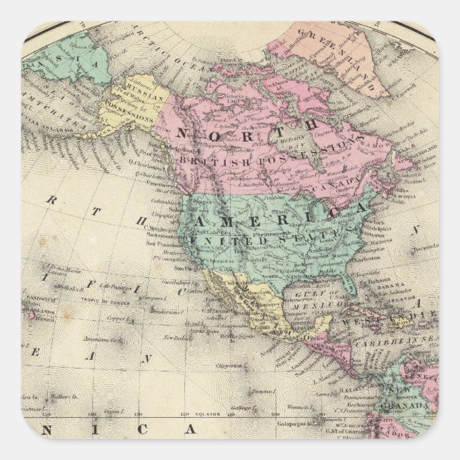 Western Hemisphere 4 Square Sticker (Front)