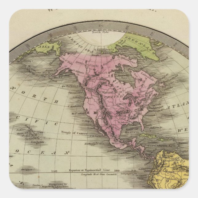 Western Hemisphere 4 Square Sticker (Front)