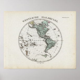 Western Hemisphere Atlas Map Poster