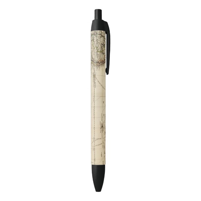 Western Hemisphere Circular Map Black Ink Pen (Bottom (Vertical))