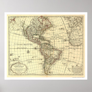 Western Hemisphere Map 1780 Poster