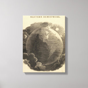 Western Hemisphere Map by Goodrich Canvas Print