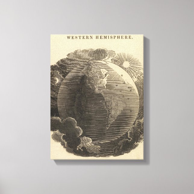 Western Hemisphere Map by Goodrich Canvas Print (Front)