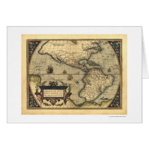 Western Hemisphere Map By Ortelius 1570