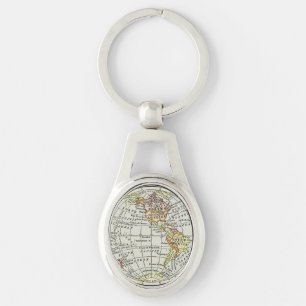 Western Hemisphere Map Globe Travel Key Ring