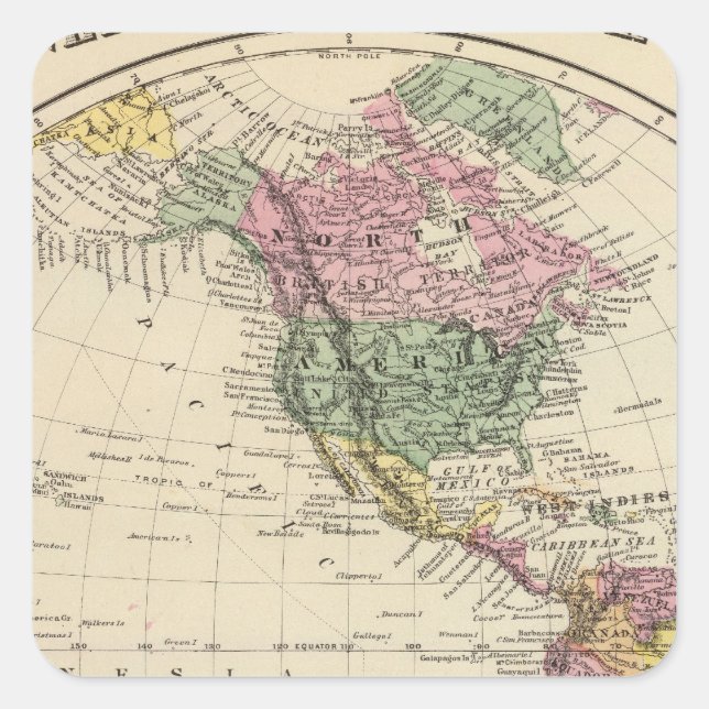 Western Hemisphere Square Sticker (Front)