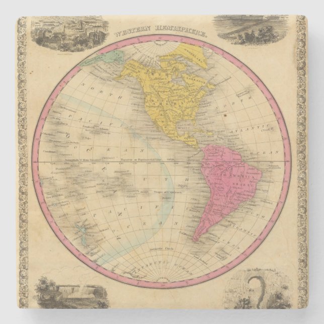 Western Hemisphere Stone Coaster (Front)