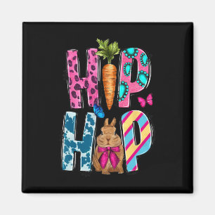 Western Hip Hop Bunny And Carrot Happy Easter Day  Magnet
