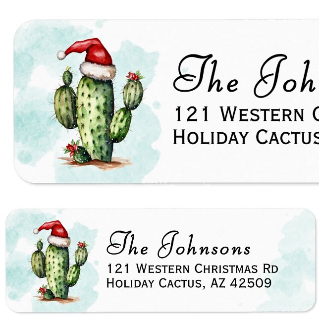 Western Holiday Cactus Christmas Return Address (Western Holiday Cactus Christmas Return Address Label)