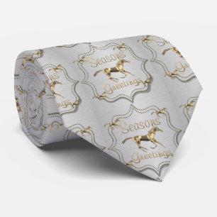 Western Holidays Gold Horse Tie