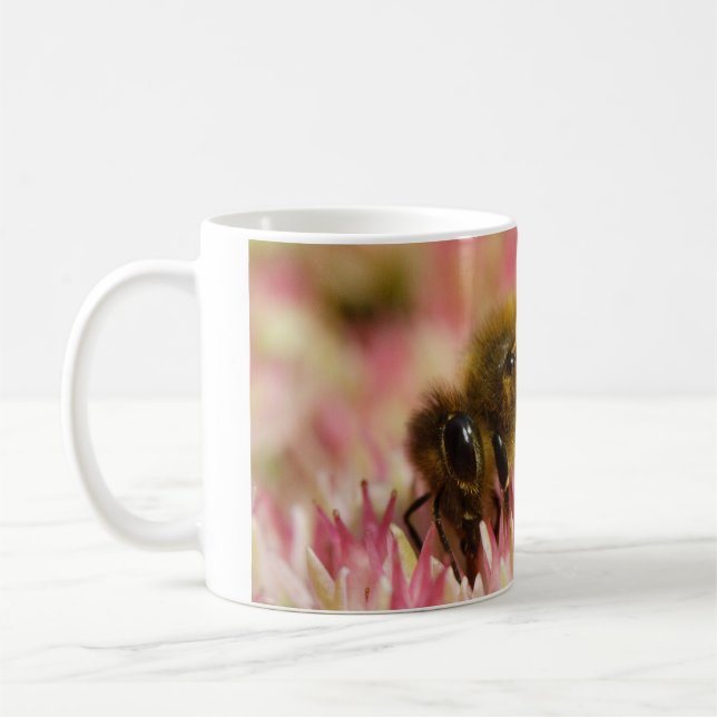 Western Honey Bee Macro Coffee Mug (Left)