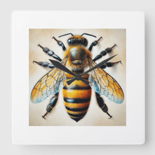 Western honeybee Apis mellifera 250924IREF244 - Wa Square Wall Clock
