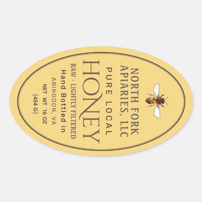 Western Honeybee Honey Queenline Jar Oval Label (Front)