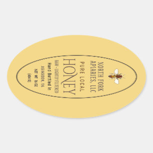 Western Honeybee Honey Queenline Jar Oval Label