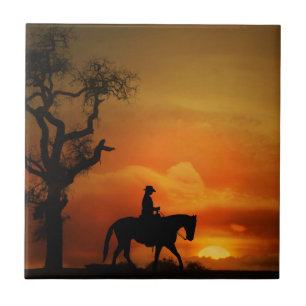 Western Horse Art Tile