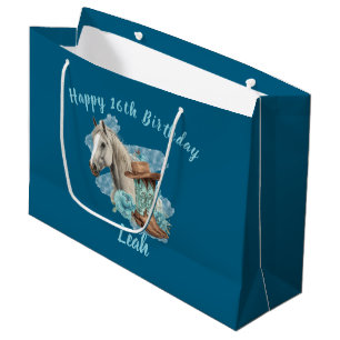 Western Horse Birthday Gift Bag – Navy