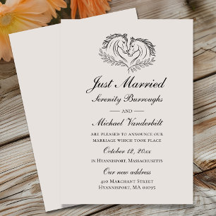 Western Horse Country Just Married Wedding Announcement