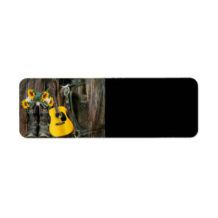 Western Horse Cowboy boots Guitar Sunflowers