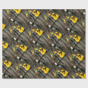 Western Horse Cowboy boots Guitar Sunflowers Wrapping Paper