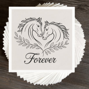 Western Horse Elegant Rustic Country Wedding Napkin