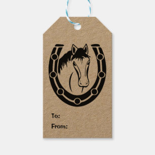 Western Horse Equestrian Horseshoe Cowgirl Horses Gift Tags