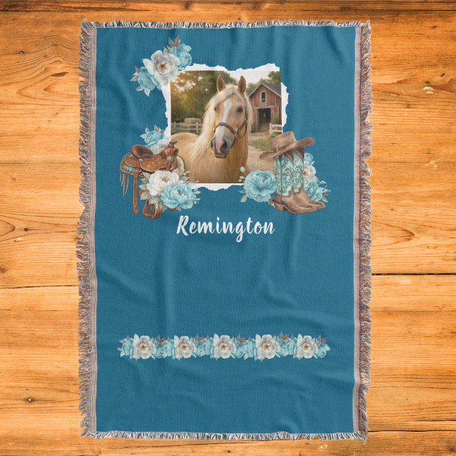 Western Horse Floral Blanket (Creator Uploaded)