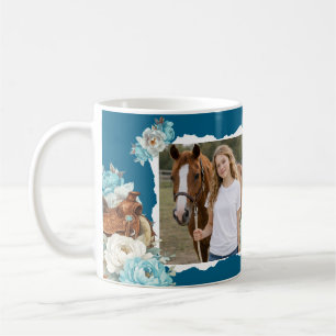 Western Horse Floral Mug – Navy