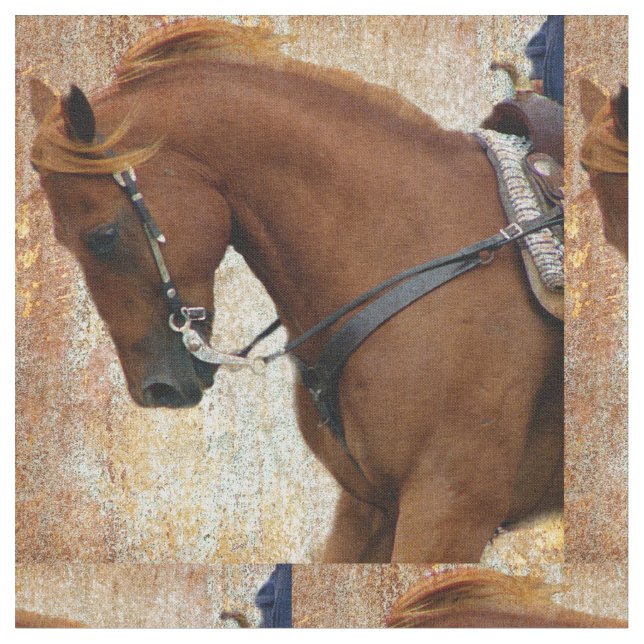 Western Horse Grunge Fabric (Close Up)