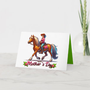 Western Horse Happy  Mother's Day 5 Custom Card