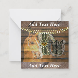 Western Horse Horseshoe Wagon Wheel Cowboy Boots Card