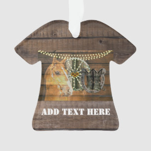 Western Horse Horseshoe Wagon Wheel Cowboy Boots Ornament