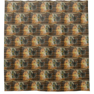 Western Horse Horseshoe Wagon Wheel Cowboy Boots Shower Curtain