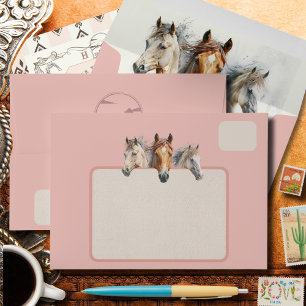 Western Horse Lovers Wedding Invitation Envelope