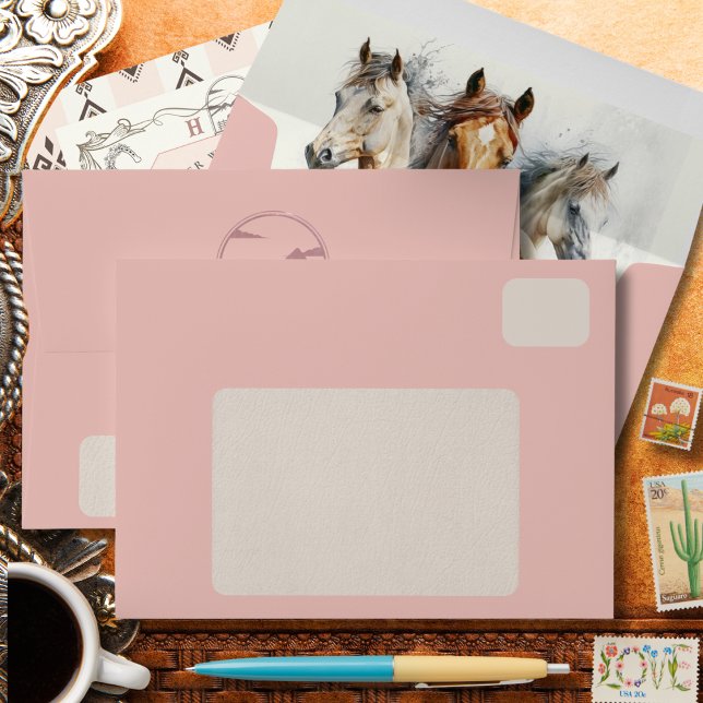 Western Horse Lovers Wedding Invitation Envelope (Creator Uploaded)